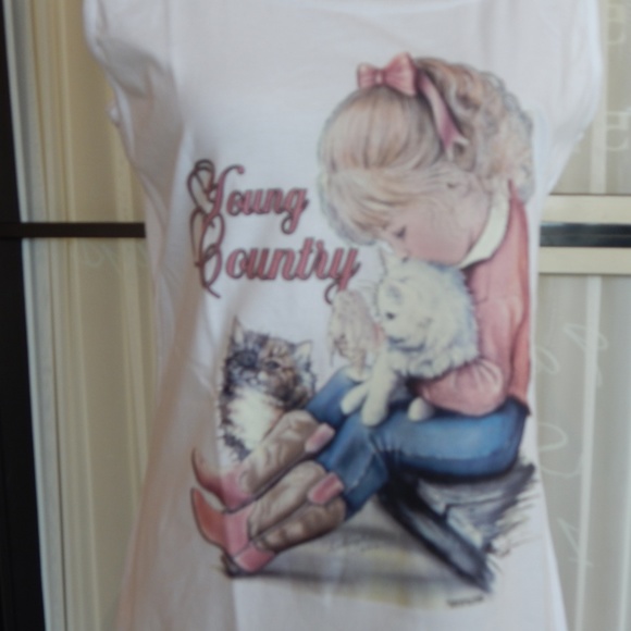 Women’s White Young Country Gildan Soft Style Tank - Picture 3 of 8